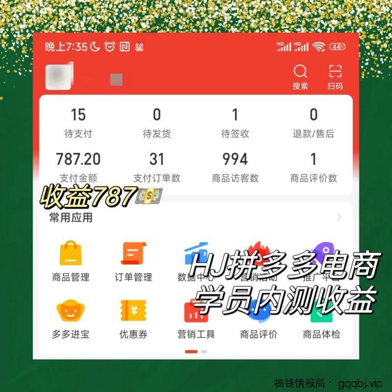 2023拼多多电商项目,稳定一天300~3000+,门槛低,出单快,一部手机即可完成