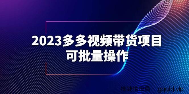 2023多多视频带货项目，可批量操作【保姆级教学】-搞钱情报局