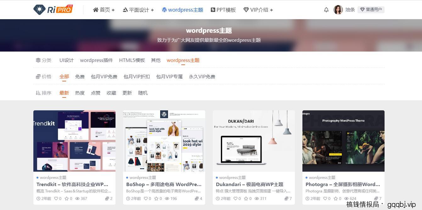 RiPro-V5分类页面高级筛选设置教程