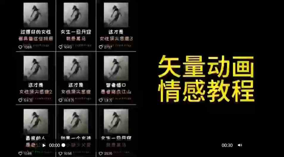 （9334期）矢量动画情感教程：高点赞涨粉，适合情感、思维、创业教育等赛道-搞钱情报局