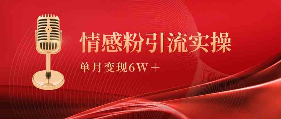（9473期）单月变现6w+，情感粉引流变现实操课-搞钱情报局