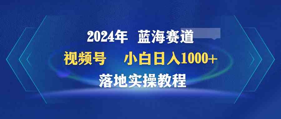 （9515期）2024年蓝海赛道 视频号  小白日入1000+ 落地实操教程-搞钱情报局