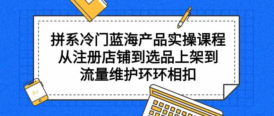 （9527期）拼系冷门蓝海产品实操课程，从注册店铺到选品上架到流量维护环环相扣-搞钱情报局