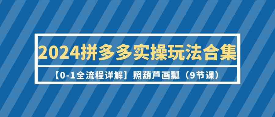 （9559期）2024拼多多实操玩法合集【0-1全流程详解】照葫芦画瓢（9节课）-搞钱情报局