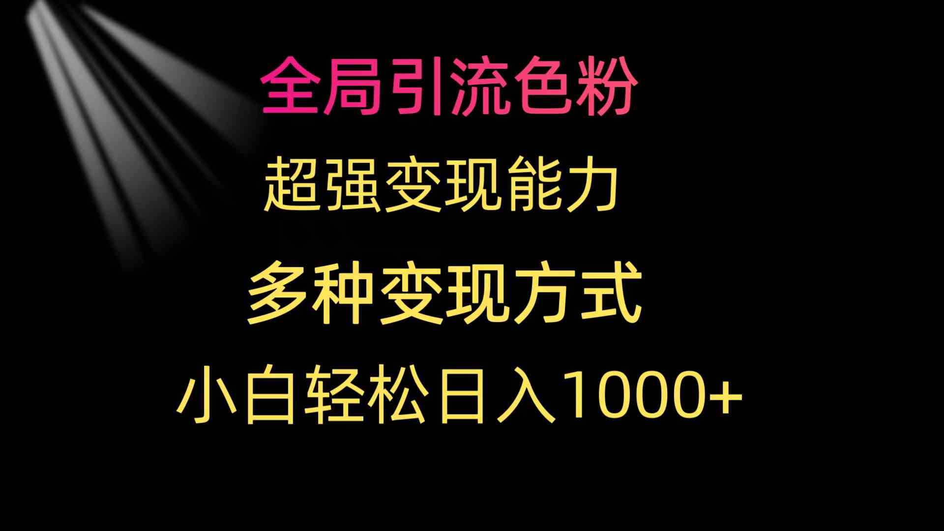(9680期)全局引流色粉 超强变现能力 多种变现方式 小白轻松日入1000+-搞钱情报局