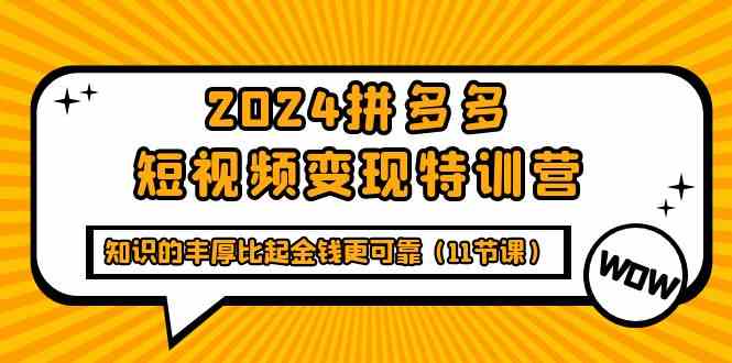（9817期）2024拼多多短视频变现特训营，知识的丰厚比起金钱更可靠（11节课）-搞钱情报局