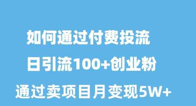 (10189期)如何通过付费投流日引流100+创业粉月变现5W+-搞钱情报局
