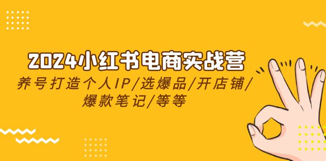 (10376期)2024小红书电商实战营,养号打造IP/选爆品/开店铺/爆款笔记/等等(24节)-搞钱情报局
