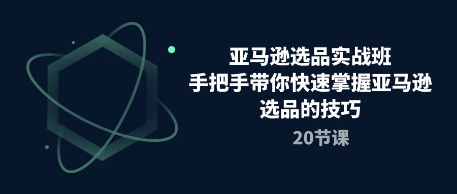 （10533期）亚马逊选品实战班，手把手带你快速掌握亚马逊选品的技巧（20节课）-搞钱情报局