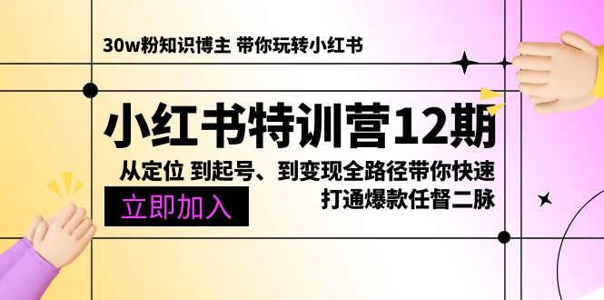 （10666期）小红书特训营12期：从定位 到起号、到变现全路径带你快速打通爆款任督二脉-搞钱情报局