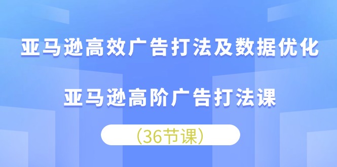 (10649期)亚马逊高效广告打法及数据优化,亚马逊高阶广告打法课-搞钱情报局