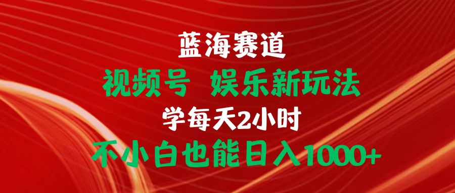 （10818期）蓝海赛道视频号 娱乐新玩法每天2小时小白也能日入1000+-搞钱情报局