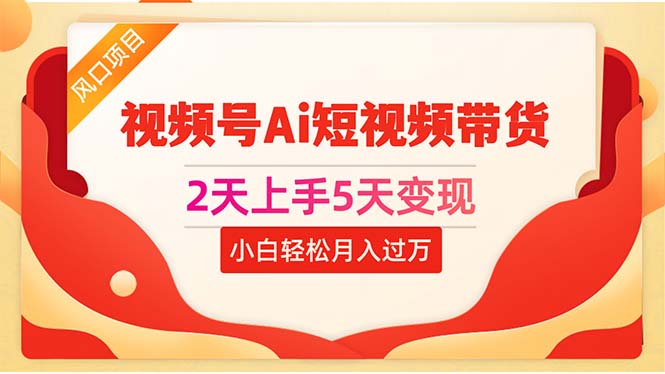 (10807期)2天上手5天变现视频号Ai短视频带货0粉丝0基础小白轻松月入过万-搞钱情报局