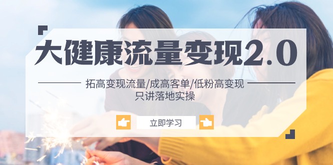 （10871期）大健康 流量 变现2.0：拓高变现 流量/成高客单/低粉高变现/只讲落地实战-搞钱情报局