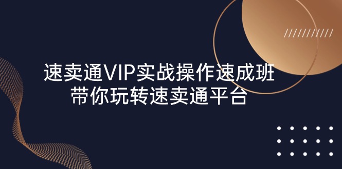 (10935期)速卖通 VIP实战操作-速成班,带你玩转速卖通平台(23节)-搞钱情报局