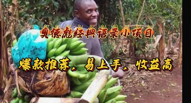 (11030期)奥德彪经典语录小项目,爆款推荐,易上手,收益高-搞钱情报局