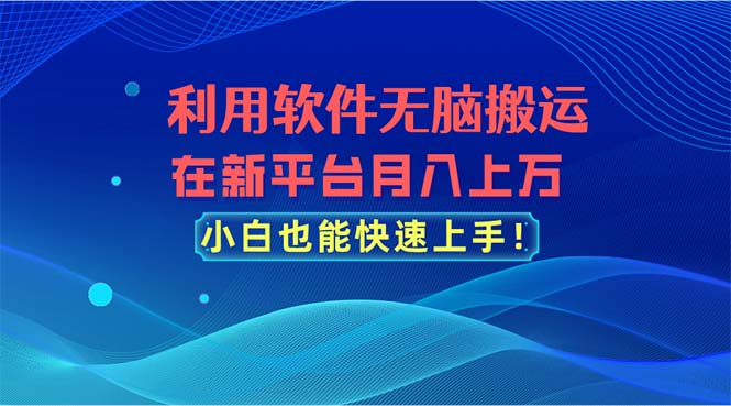 （11078期）利用软件无脑搬运，在新平台月入上万，小白也能快速上手-搞钱情报局