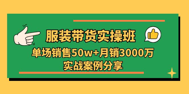 （11071期）服装带货实操培训班：单场销售50w+月销3000万实战案例分享（27节）-搞钱情报局