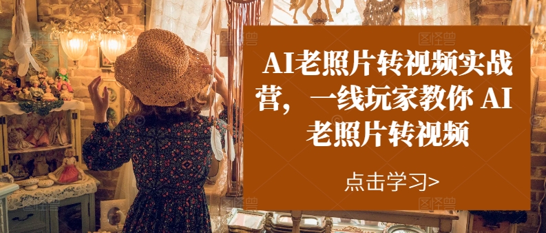 （11477期）AI老照片转视频实操训练营，一线玩家教你AI老照片转视频-搞钱情报局