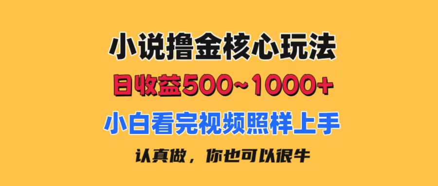 (11461期)小说撸金核心玩法,日收益500-1000+,小白看完照样上手,0成本有手就行-搞钱情报局