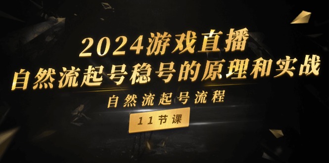 (11653期)2024游戏直播-自然流起号稳号的原理和实战,自然流起号流程(11节)-搞钱情报局