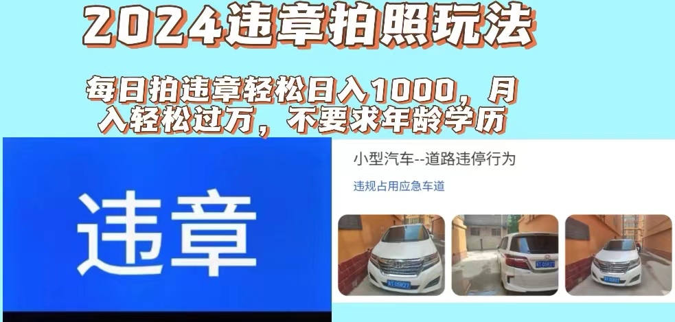 (11743期)2024违章拍照新玩法,推广躺赚+拍照赚钱双模式,日入1000+-搞钱情报局