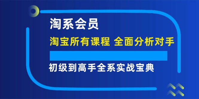（12055期）淘系会员【淘宝所有课程，全面分析对手】，初级到高手全系实战宝典-搞钱情报局