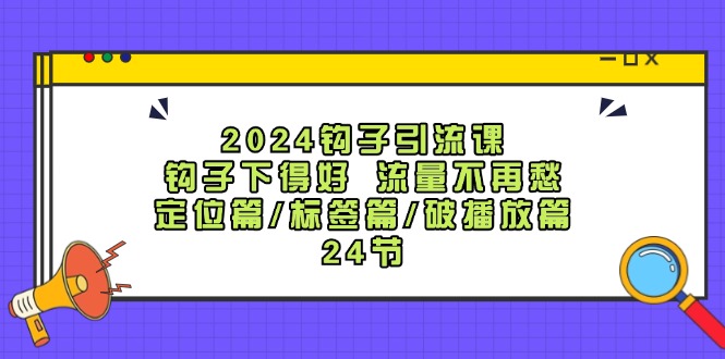 （12097期）2024钩子·引流课：钩子下得好 流量不再愁，定位篇/标签篇/破播放篇/24节-搞钱情报局