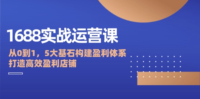 （12482期）1688实战运营课：从0到1，5大基石构建盈利体系，打造高效盈利店铺-搞钱情报局