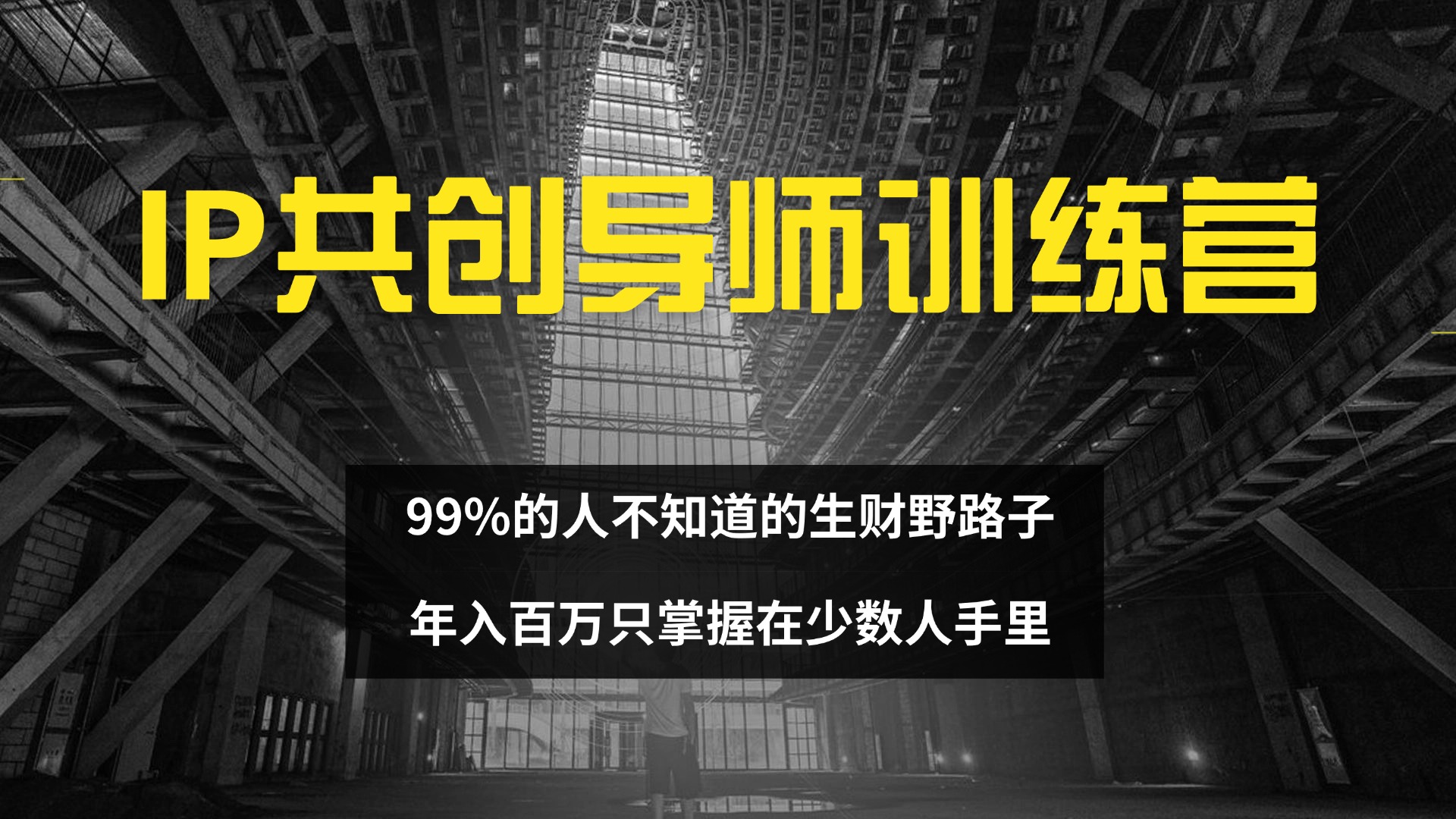 （12504期）IP共创导师训练营 99%的人不知道的生财野路子 只掌握在少数人手里-搞钱情报局