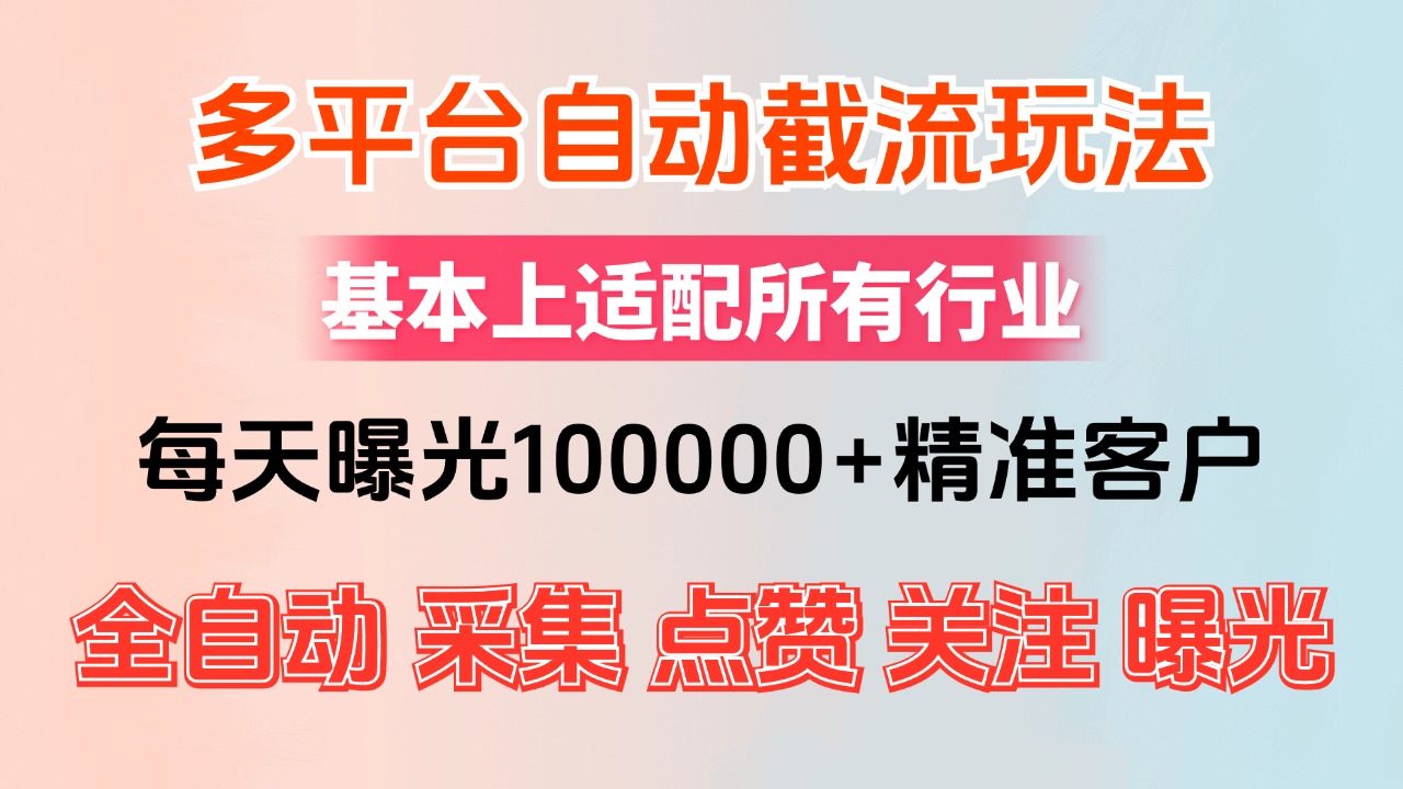 (12709期)小红书抖音视频号最新截流获客系统,全自动引流精准客户【日曝光10000+…-搞钱情报局