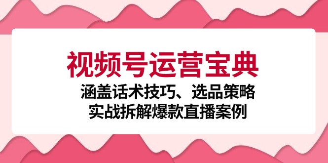 （12808期）视频号运营宝典：涵盖话术技巧、选品策略、实战拆解爆款直播案例-搞钱情报局