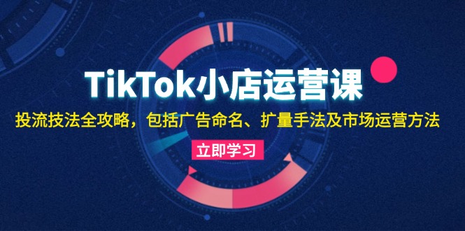 (13063期)TikTok小店运营课:投流技法全攻略,包括广告命名 扩量手法及市场运营方法-搞钱情报局